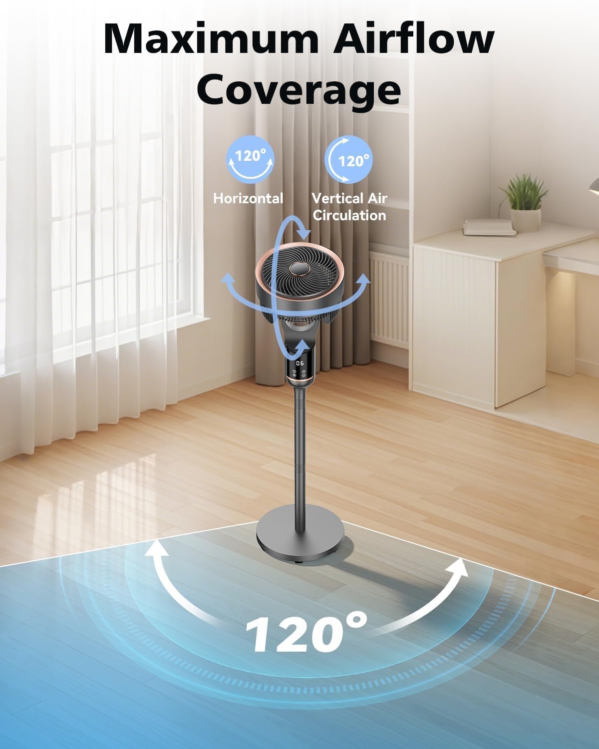 Adjustable Height Quiet Oscillation Fan with Remote - Image 5