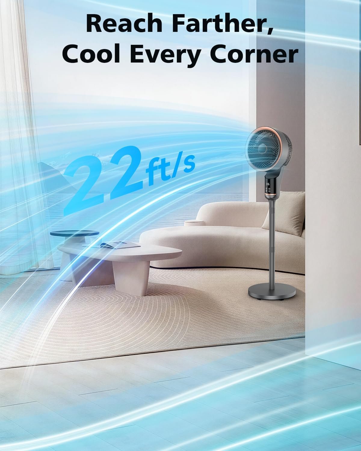 Adjustable Height Quiet Oscillation Fan with Remote - Image 3