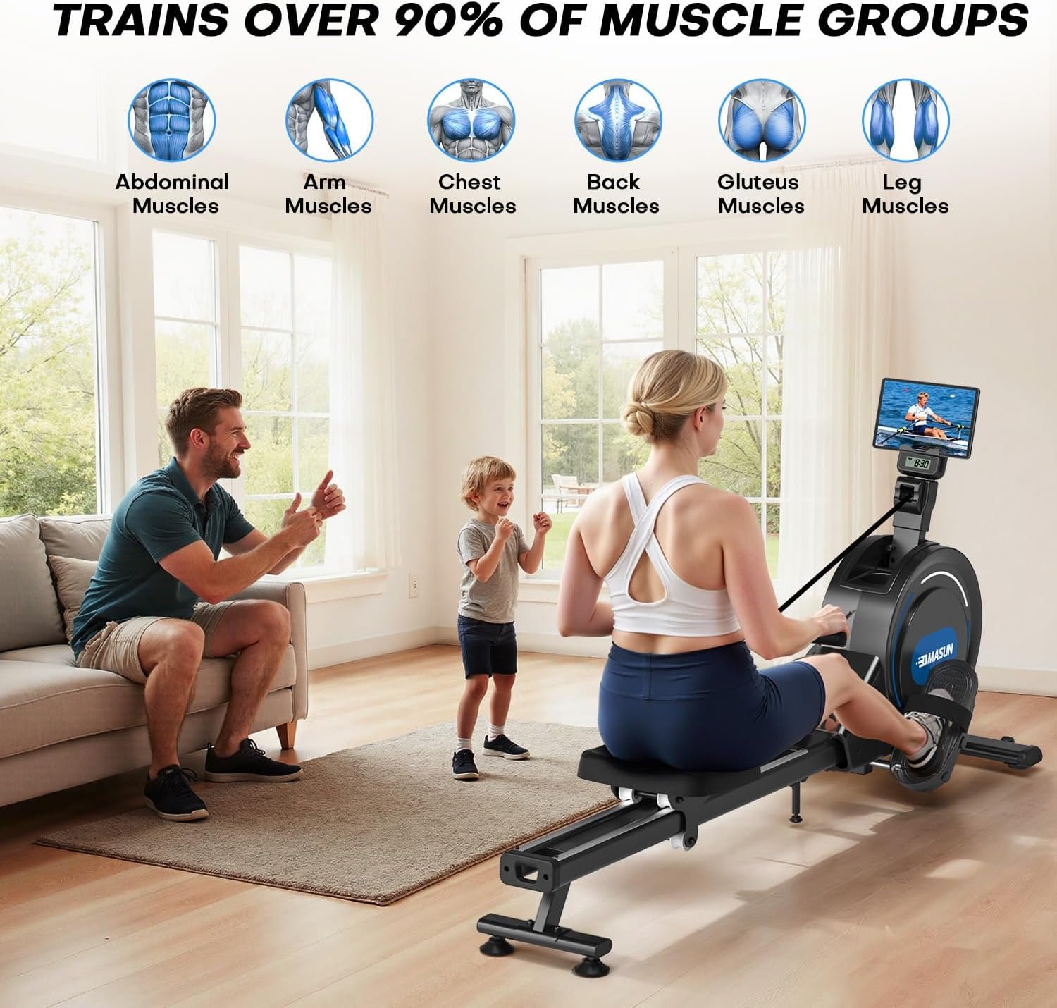 32 Levels Quiet Resistance Magnetic Rowing Machines - Image 4