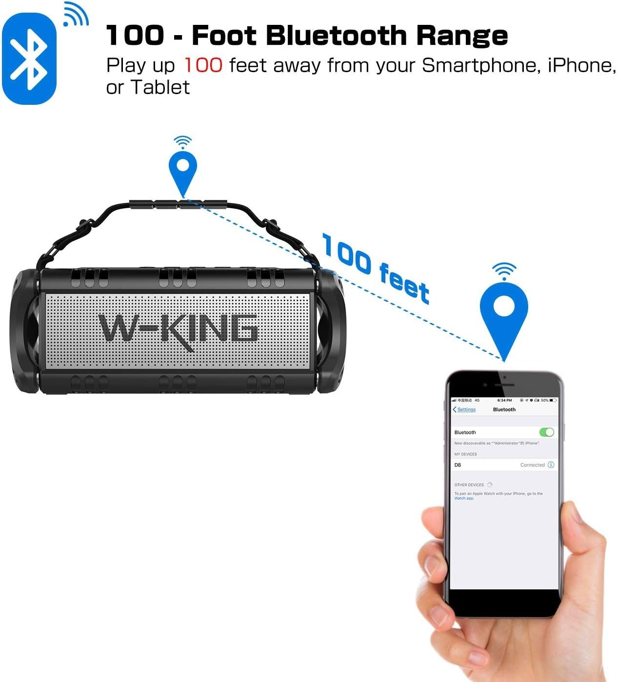90W Max Wireless Waterproof Bluetooth Speaker - Image 8