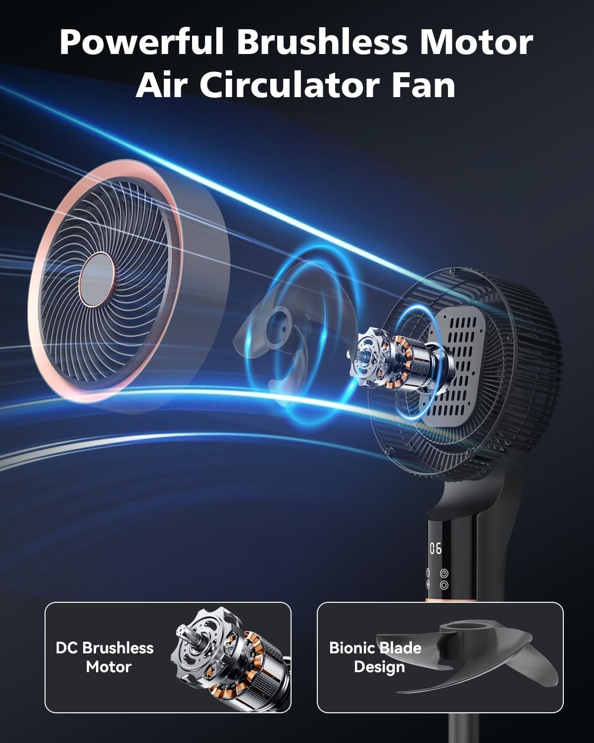 Adjustable Height Quiet Oscillation Fan with Remote - Image 7