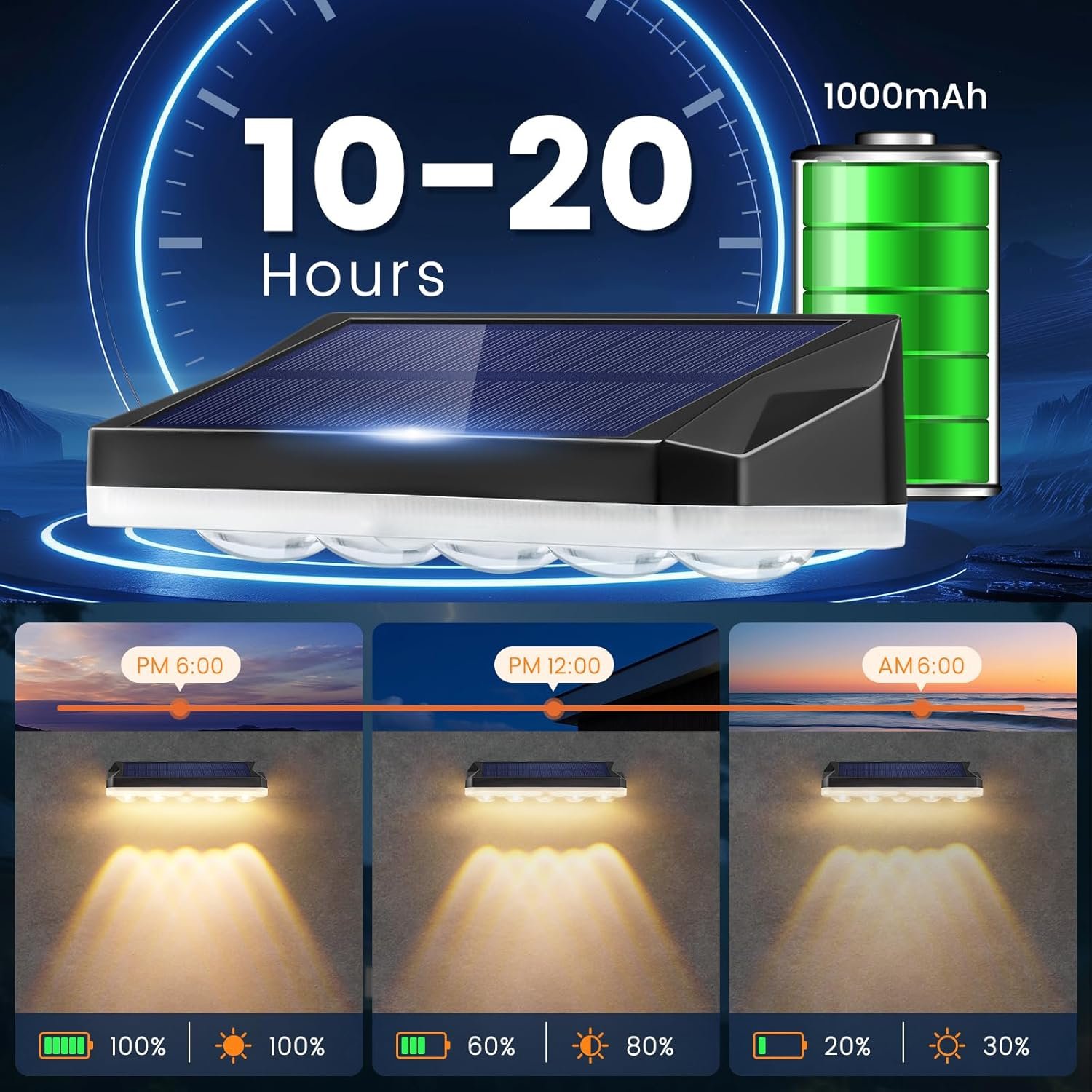 6 Pack Solar RGB Garden Outdoor Lights - Image 3