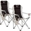 Set of 2 Deluxe Folding Chairs with Cup Holder and Side Pockets