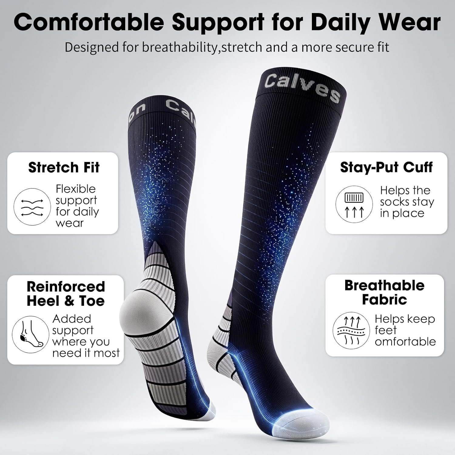 2 Pairs Unisex Compression Socks - Image 3
