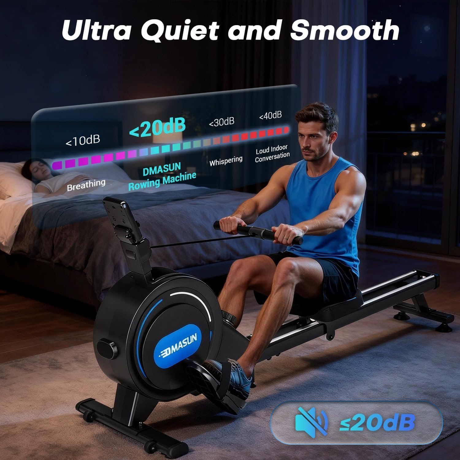 32 Levels Quiet Resistance Magnetic Rowing Machines - Image 5