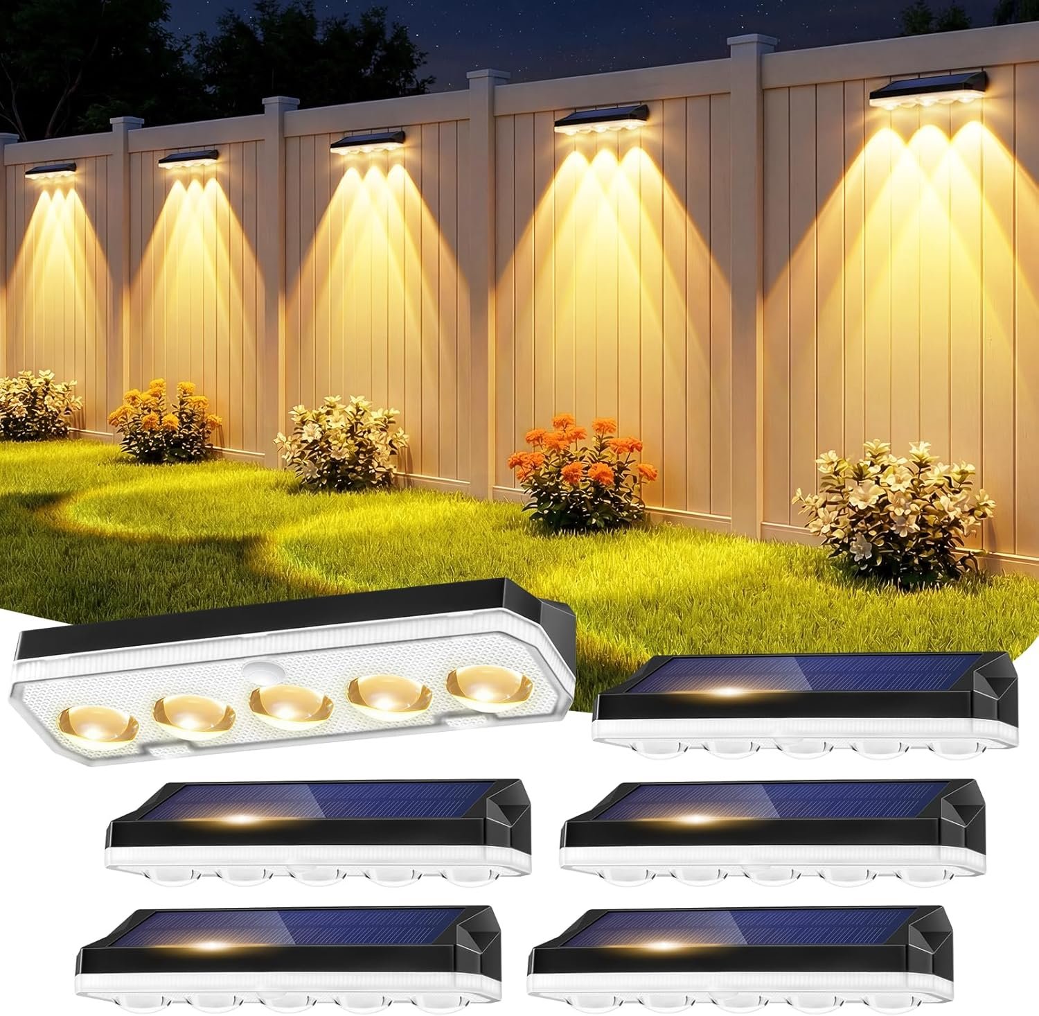 6 Pack Solar RGB Garden Outdoor Lights
