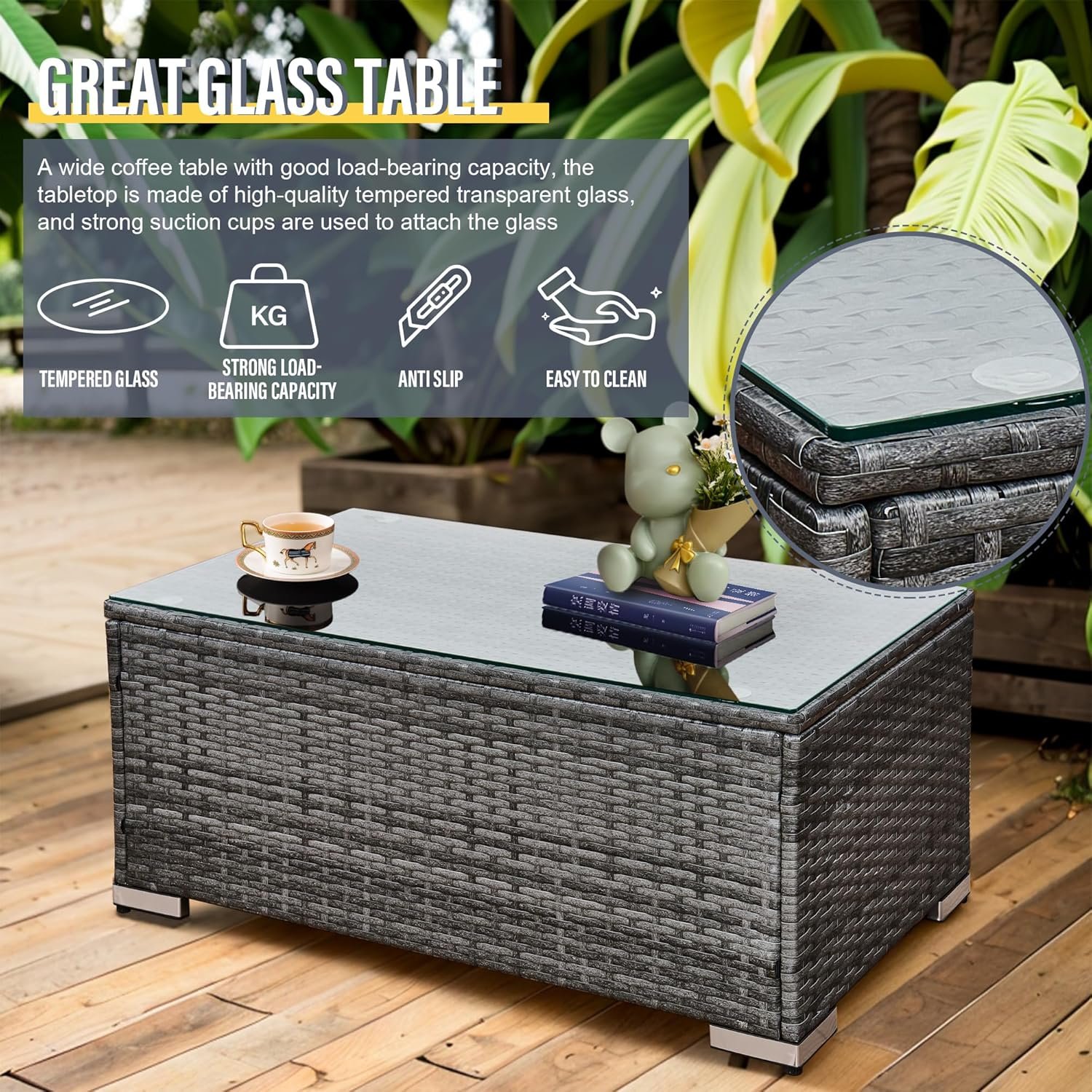 6 Seater Poly Rattan Corner Sofa Set - Image 4