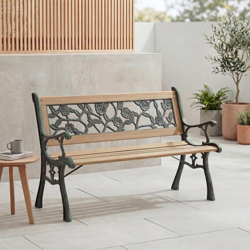 3 Seater Solid Pine Wooden Bench - Image 3