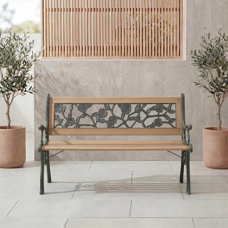 3 Seater Solid Pine Wooden Bench - Image 4