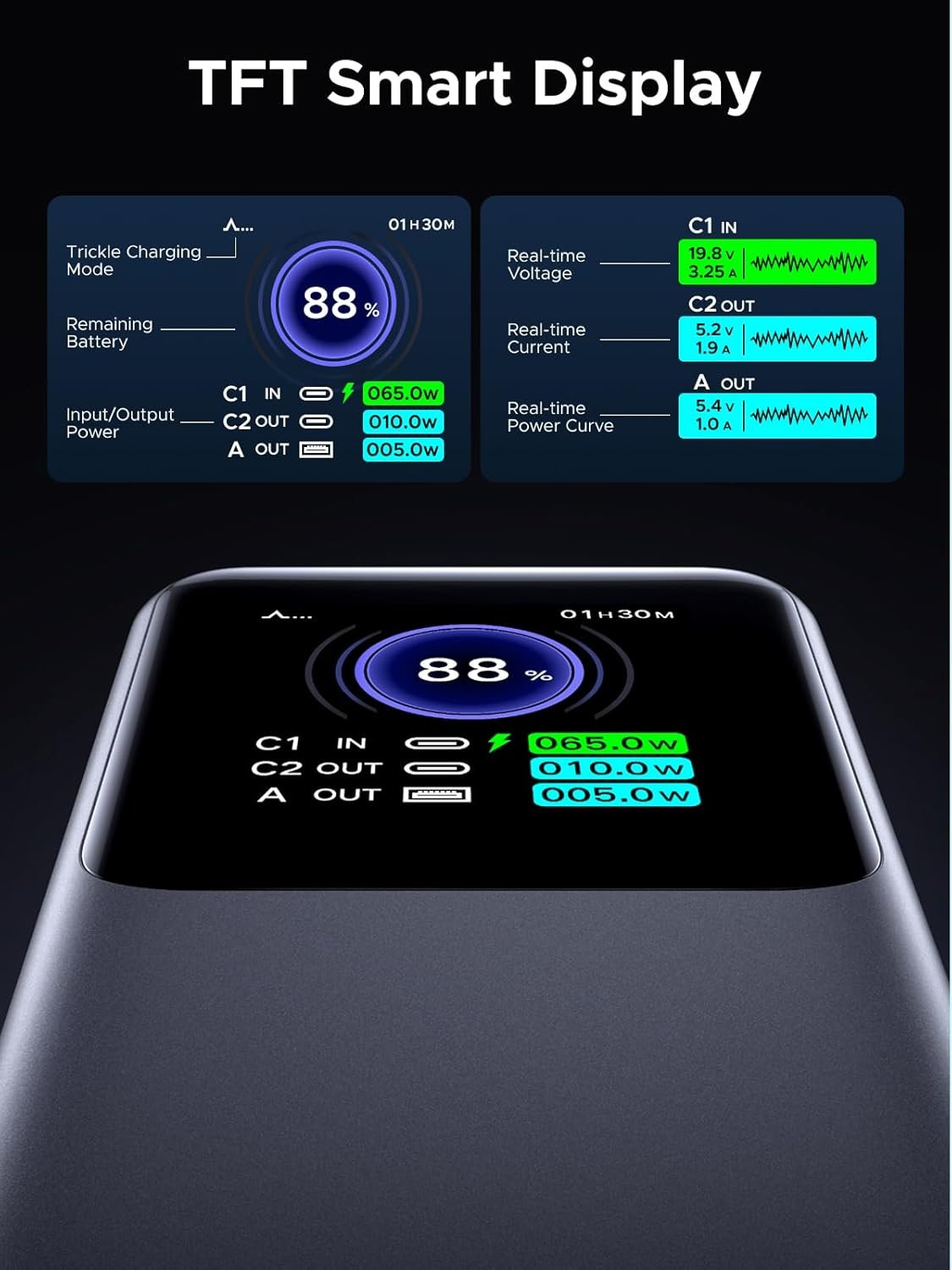 Nexode 200W Power Bank Smart Display Fast Charging, Compatible with Laptops, Tablets and Phones - Image 8