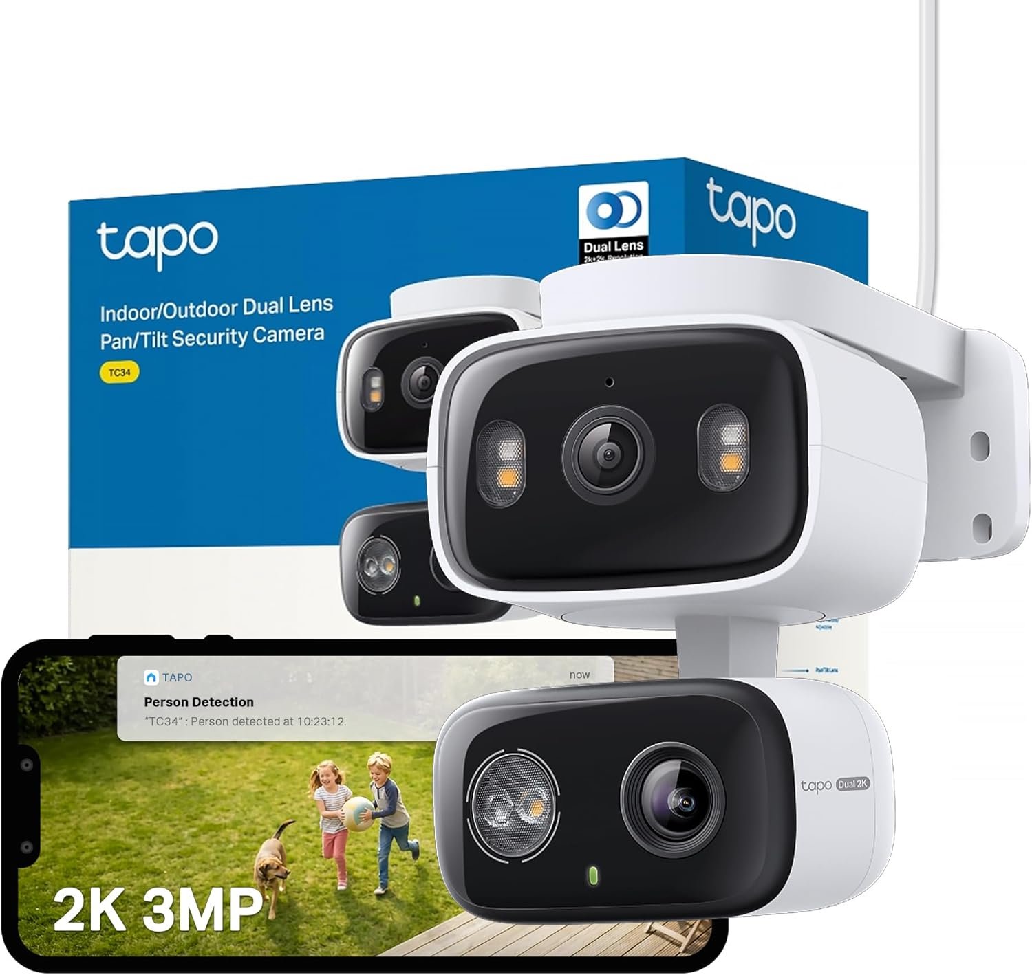 AI Smart Dual Lens Security Wide angle Camera