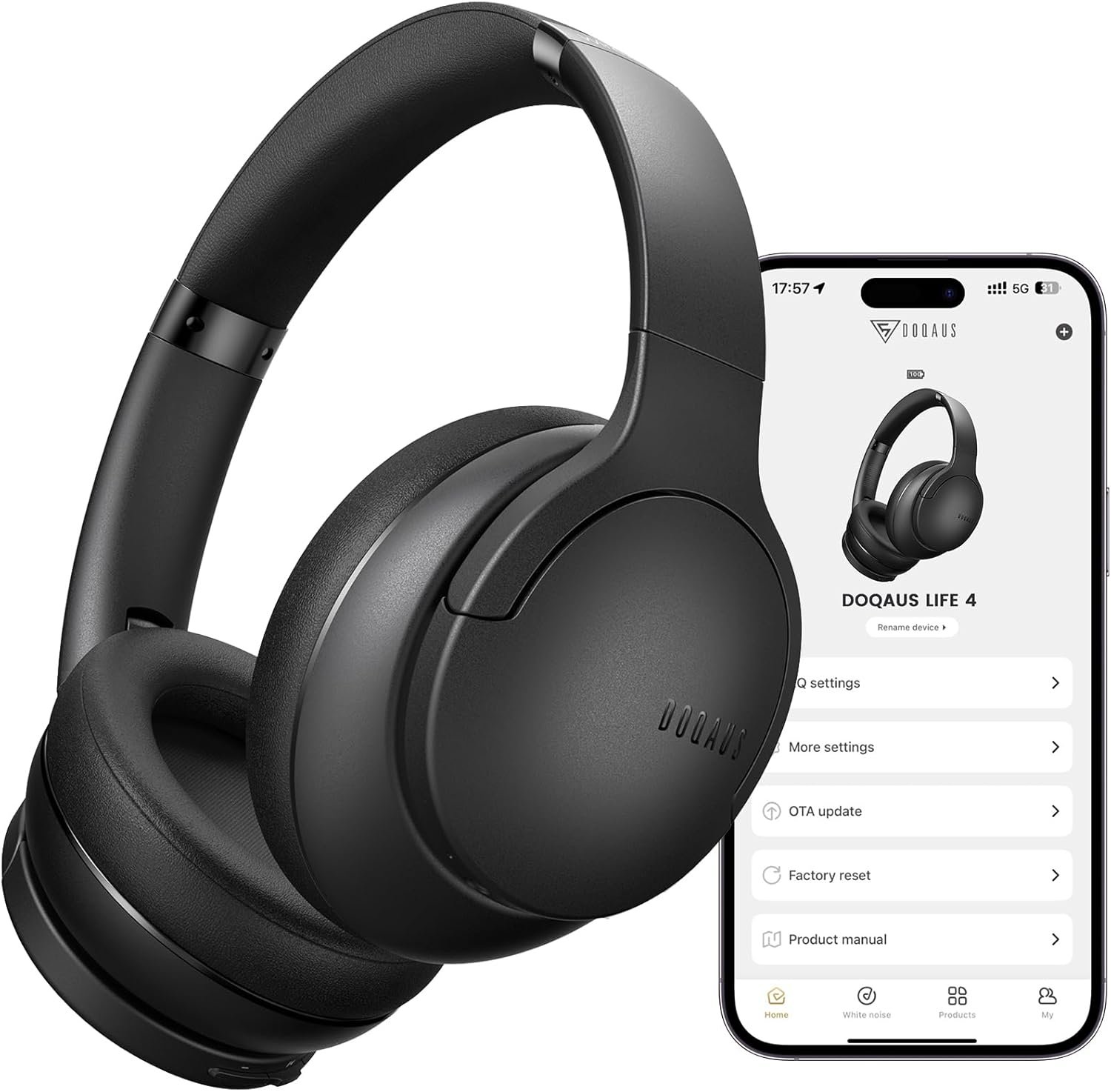 Wireless Headphones Over Ear with APP Control | 90H Playtime