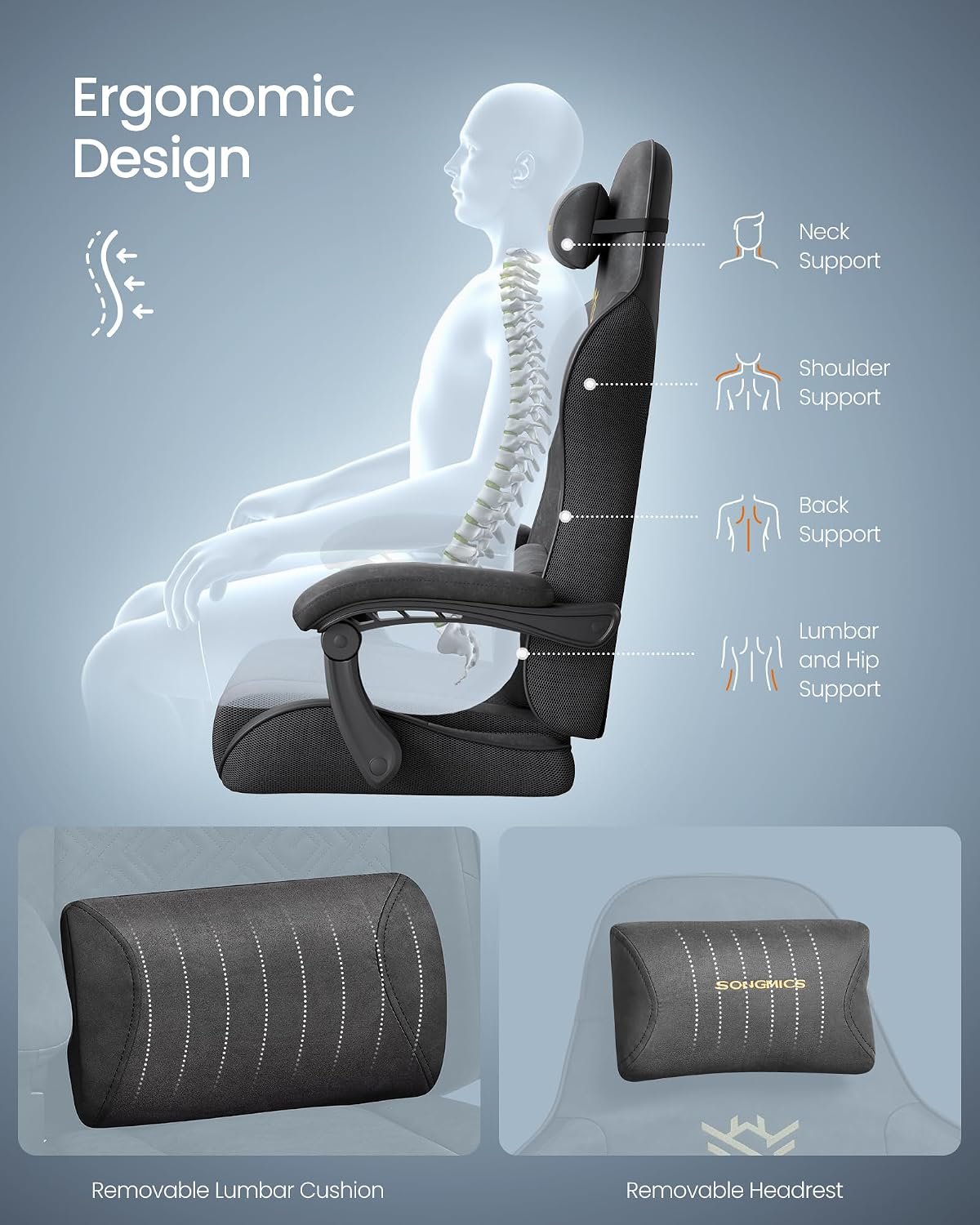 Ergonomic Office Gaming Chair with Footrest - Image 6