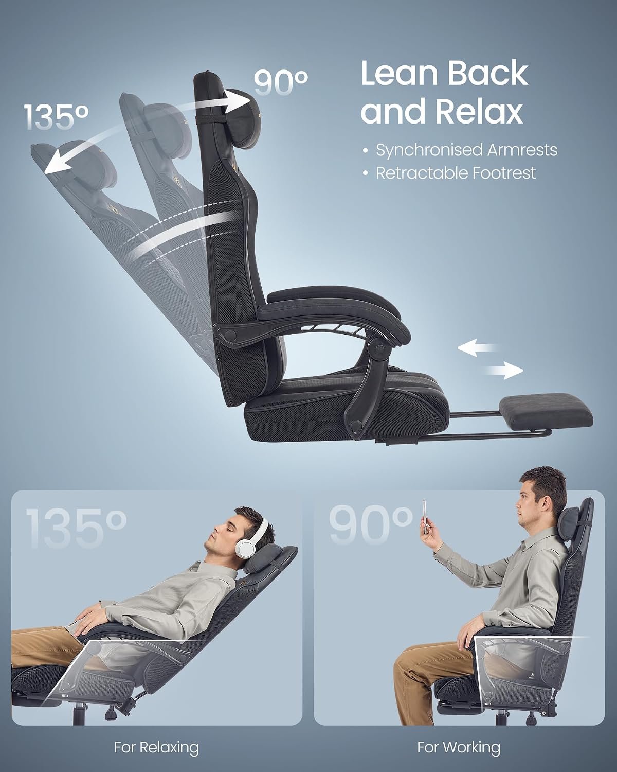 Ergonomic Office Gaming Chair with Footrest - Image 7