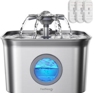 2.8L Stainless Steel Pet Water Drinking Fountain