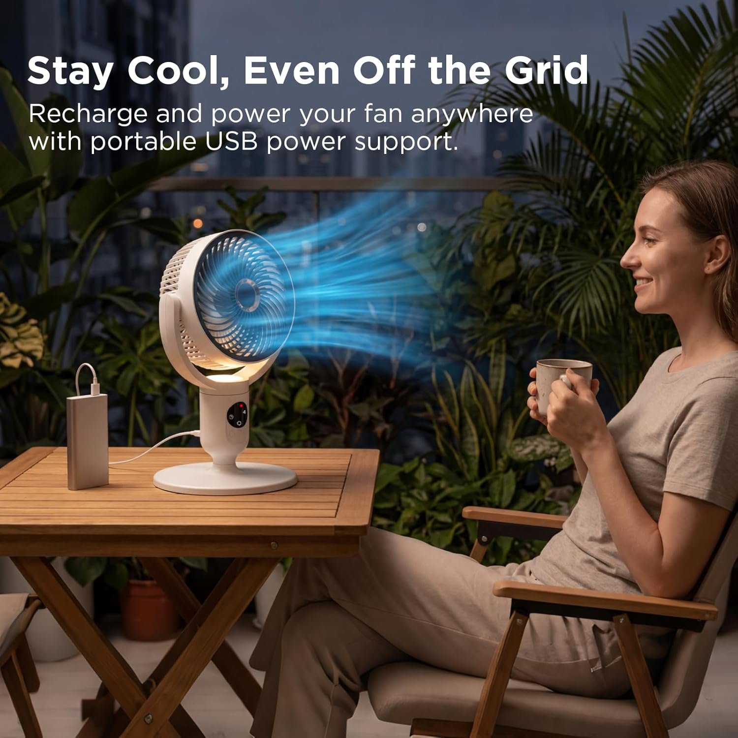 Cordless Rechargeable Pedestal Quiet Cooling Fan - Image 8