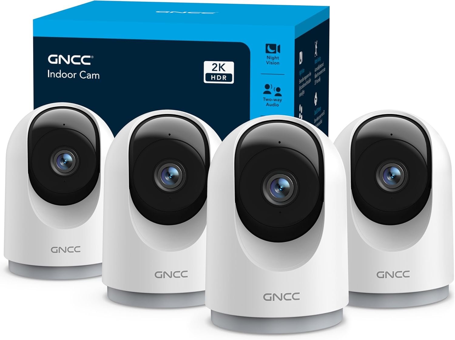 4-Pack 360° Wireless Home Security Cameras