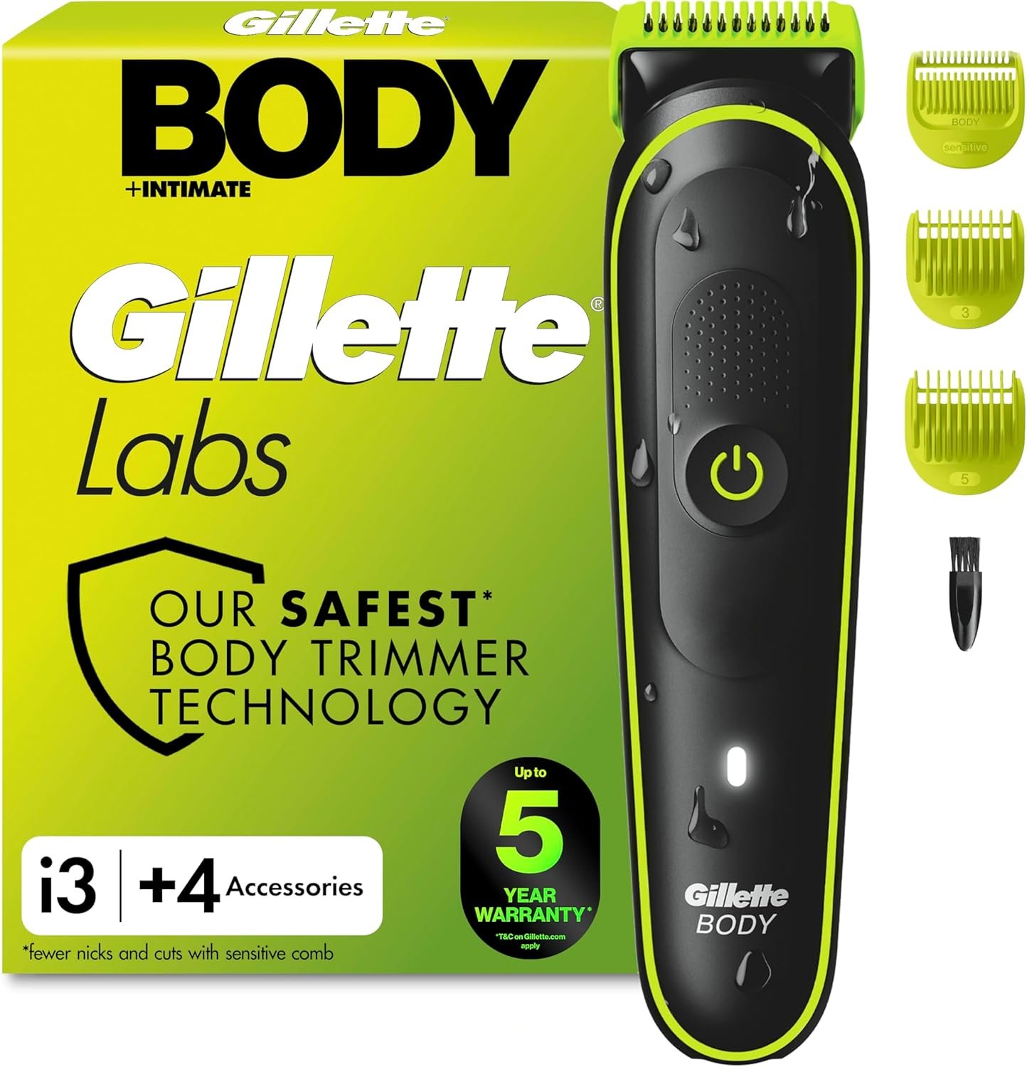 Gillette Labs i3 Body + Intimate Waterproof Hair Trimmer