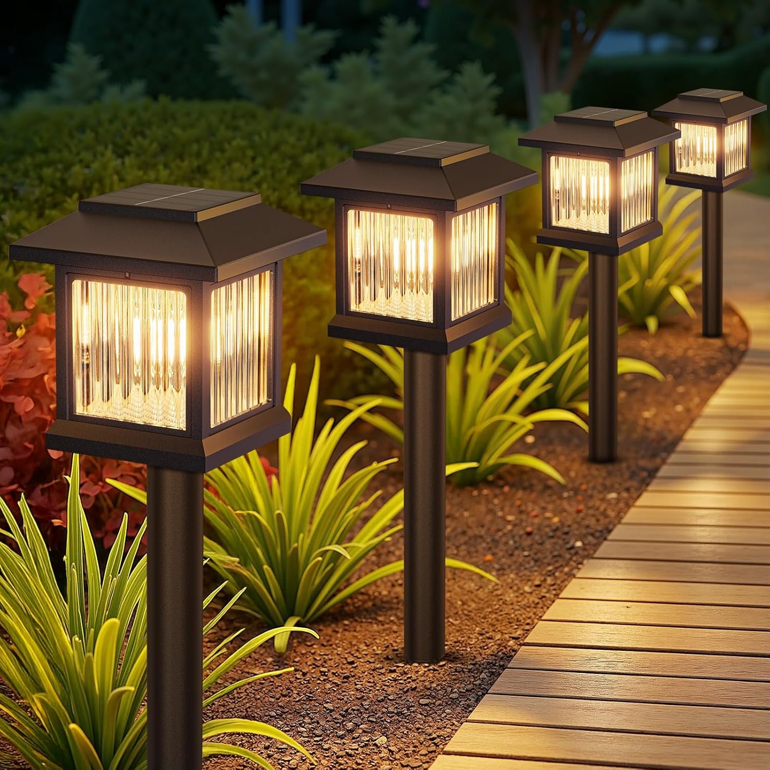 6 Pack Outdoor Solar Powered Lights