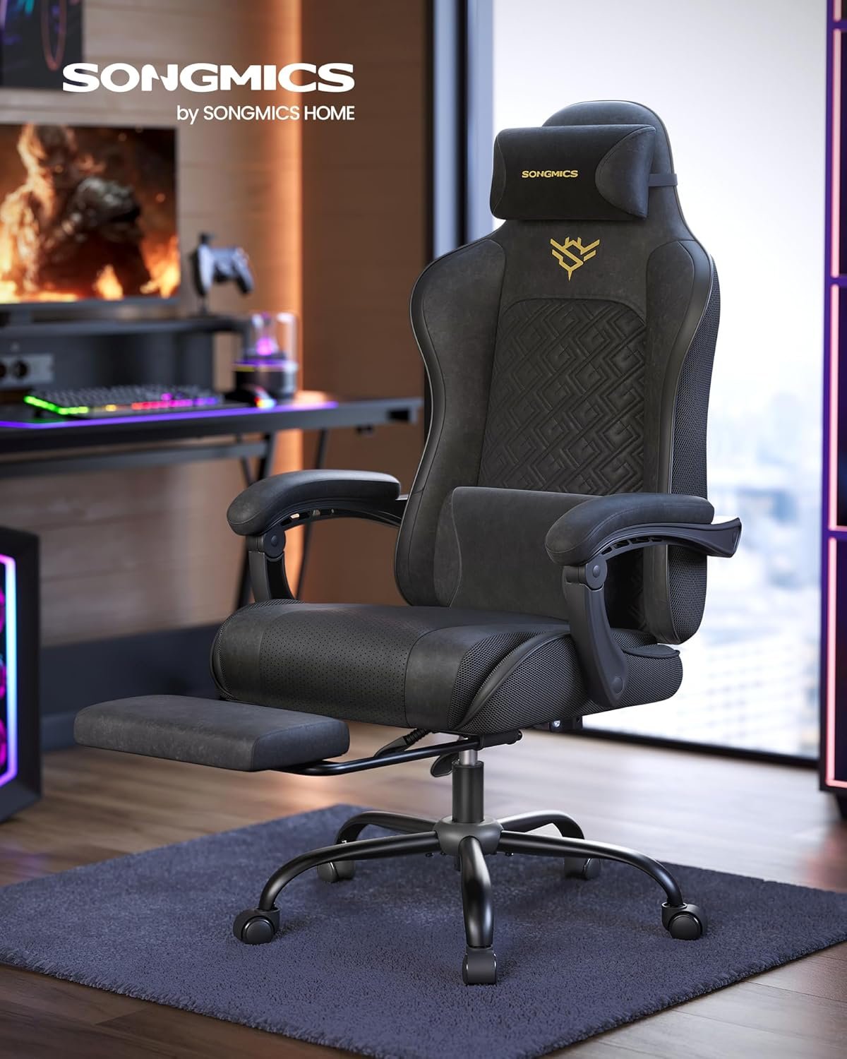 Ergonomic Office Gaming Chair with Footrest - Image 2