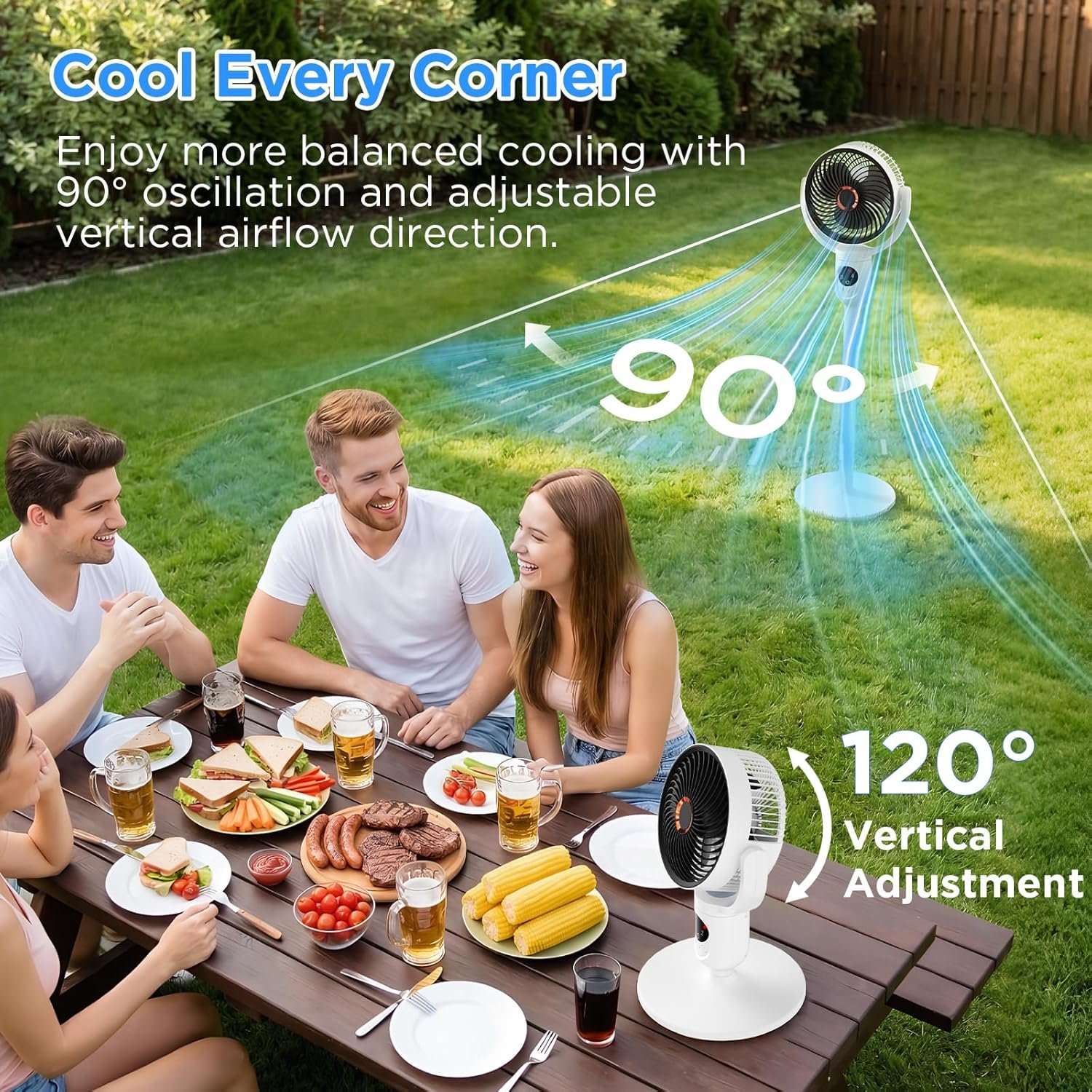 Cordless Rechargeable Pedestal Quiet Cooling Fan - Image 9