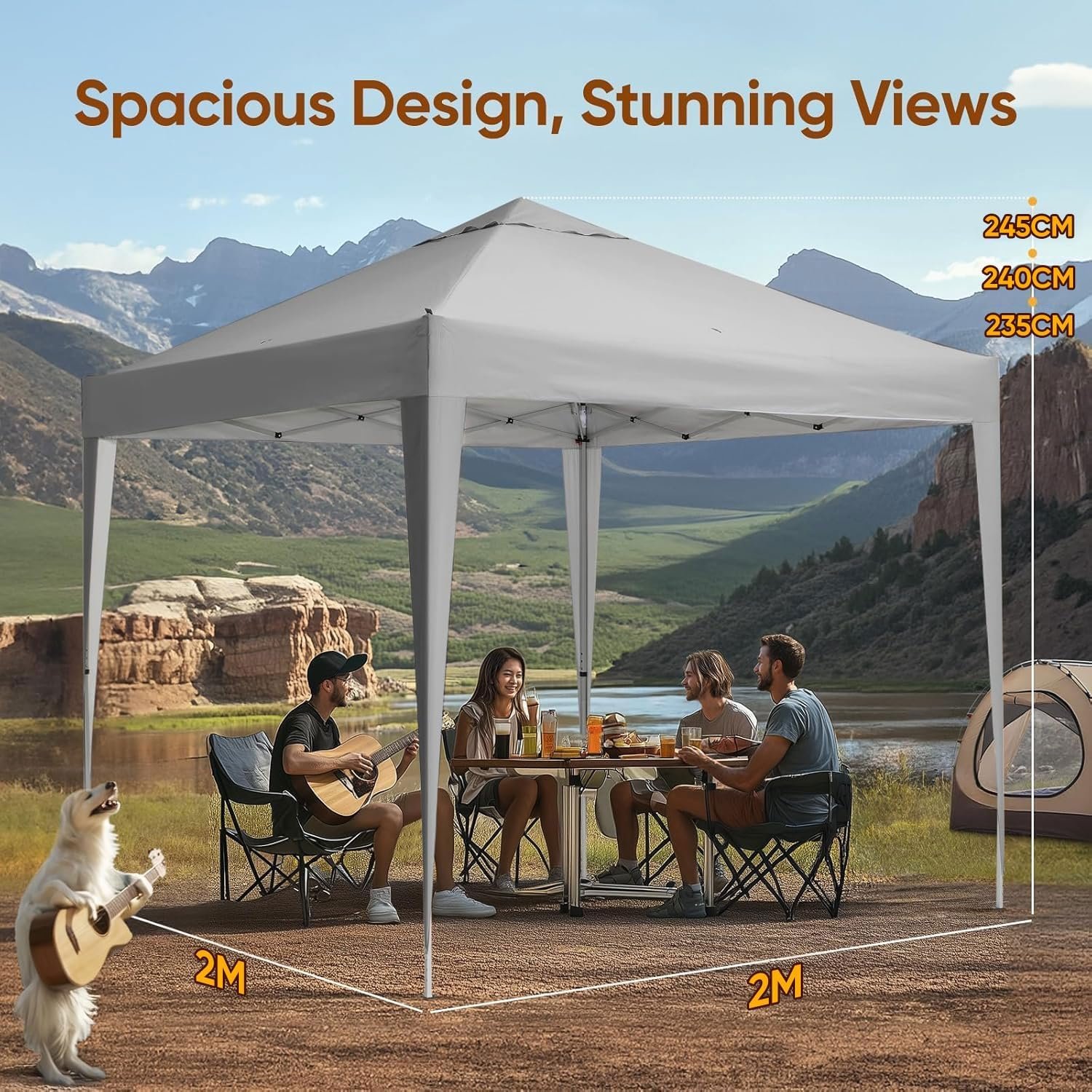 2 x 2m Pop Up Waterproof Gazebo with Carry Bag - Image 4
