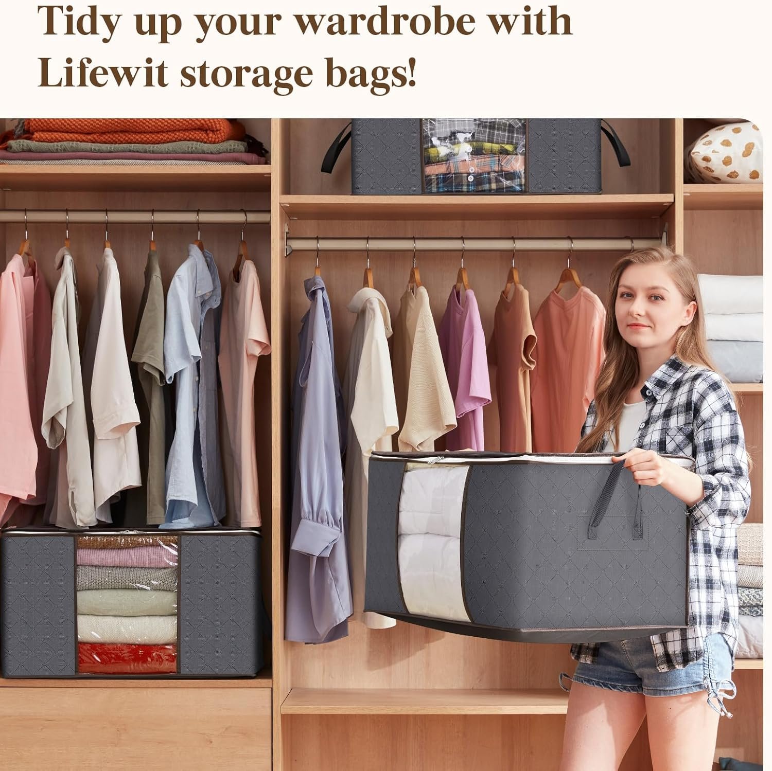 6 pack 95L Clothes Storage Boxes - Image 8