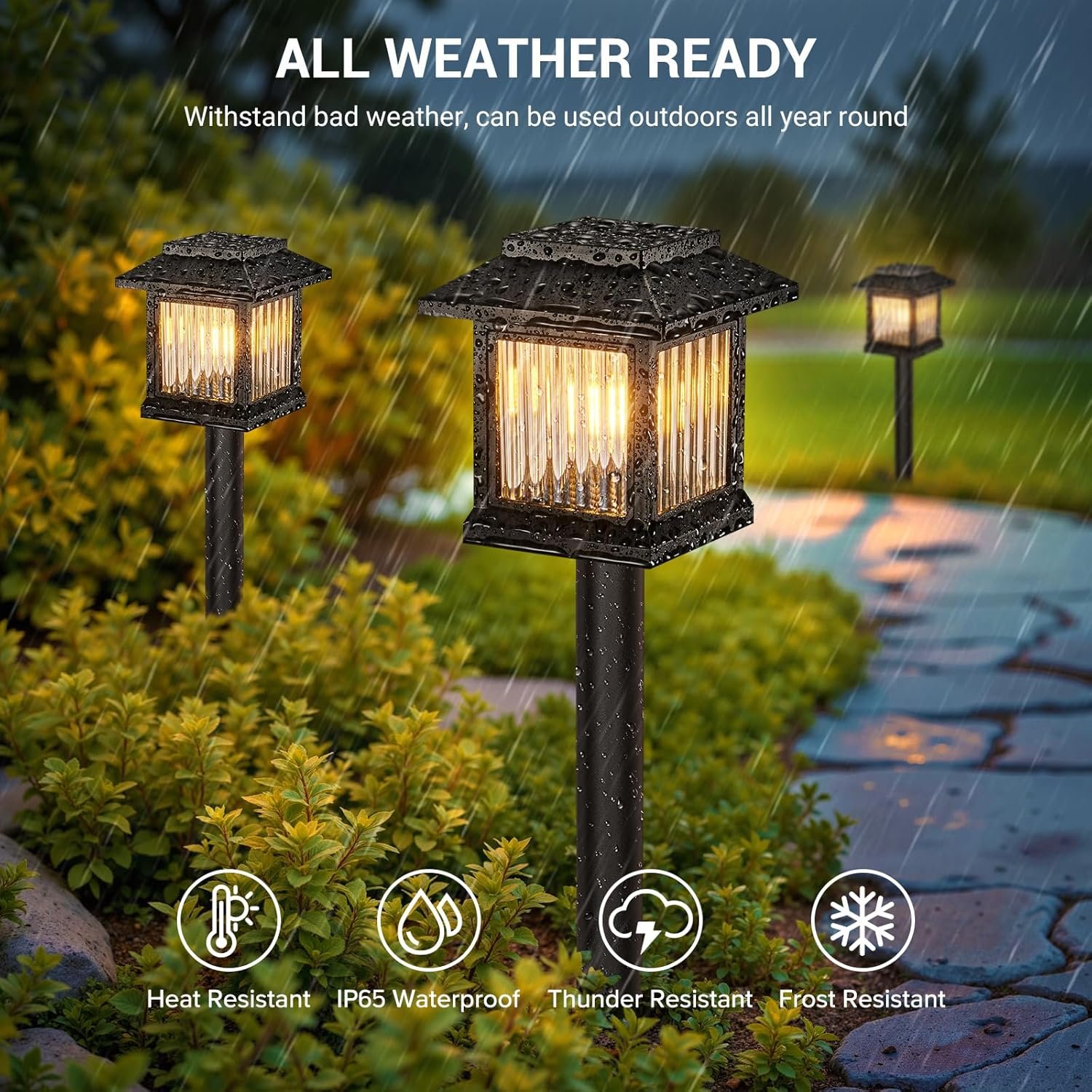 6 Pack Outdoor Solar Powered Lights - Image 5