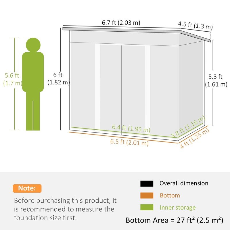 7 x 4ft Outdoor Garden Storage Shed - Image 2