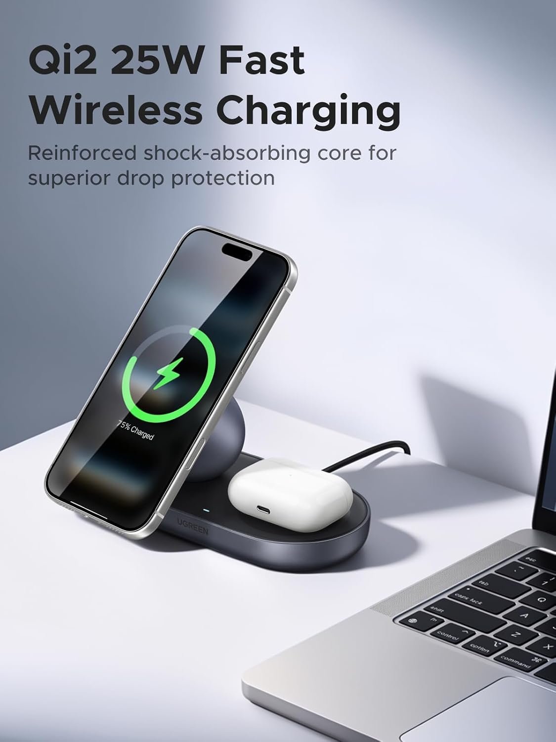 Qi MagSafe Wireless Charger Stand for iPhones and Airpods - Image 4