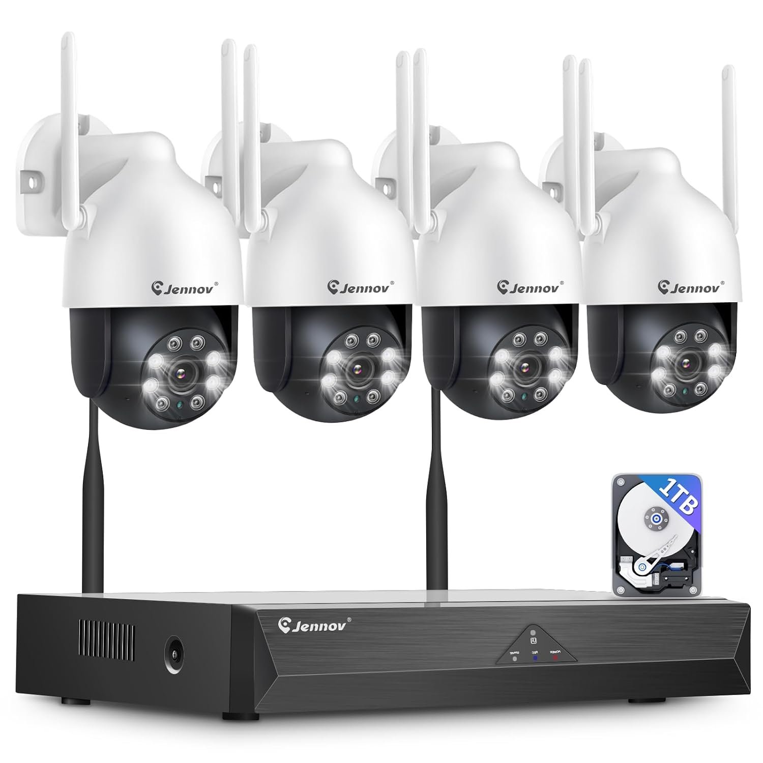 All in One 4 Camera CCTV Wireless Security System with Hard Drive