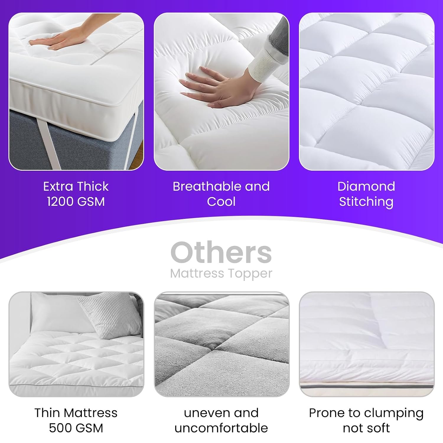 King Size Super Soft Microfiber Mattress Topper - Image 5