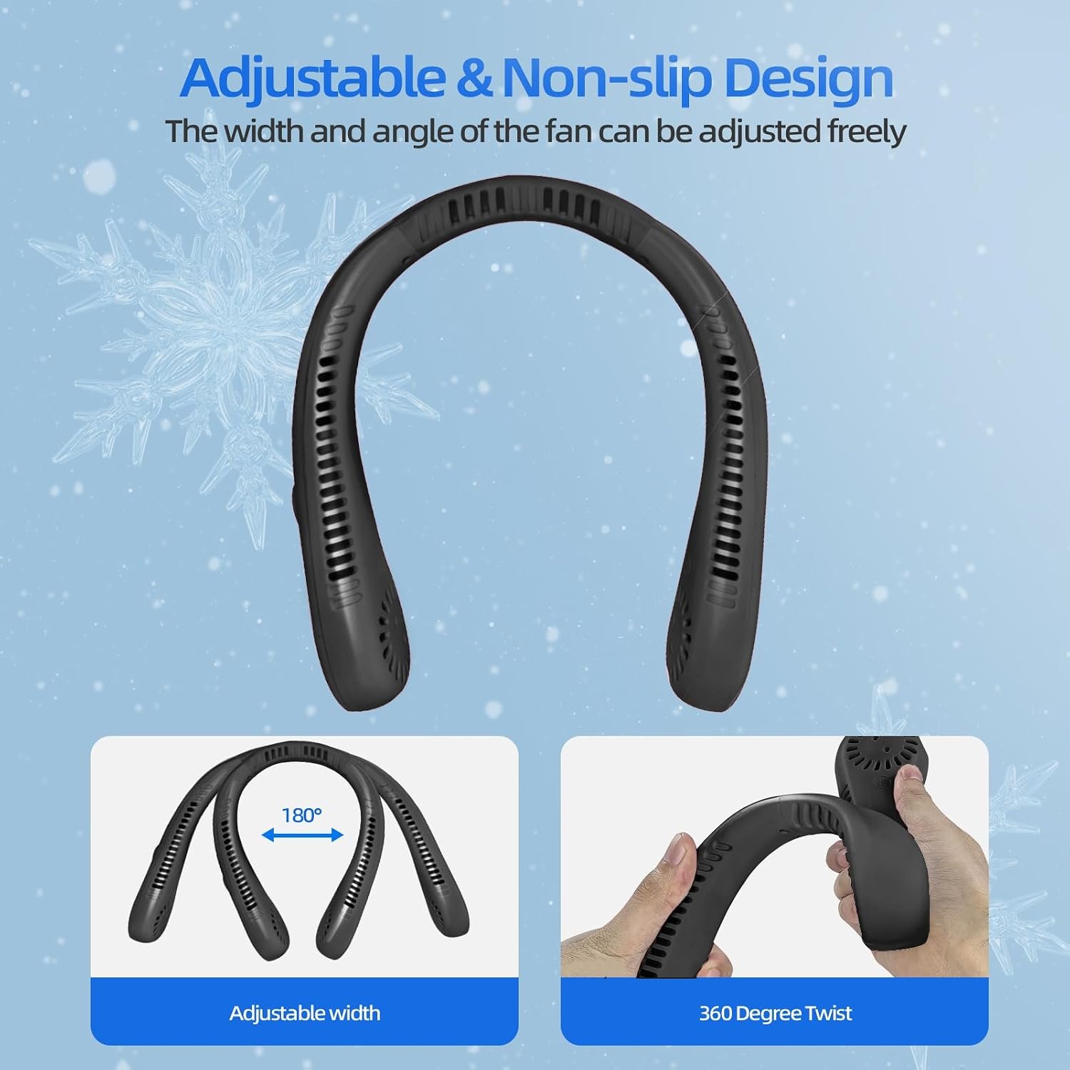 Rechargeable 5 Speed Neck Fan - Image 3