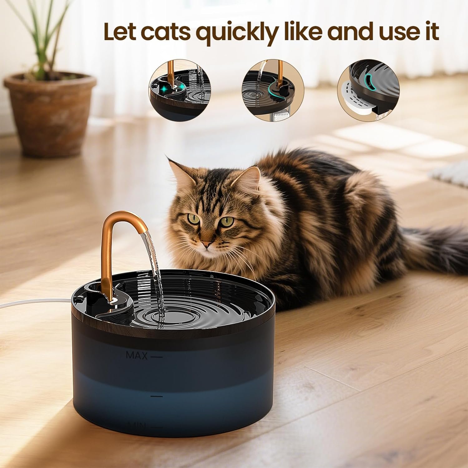 2.1L Ultra Silent Cat Water Drinking Fountain - Image 3