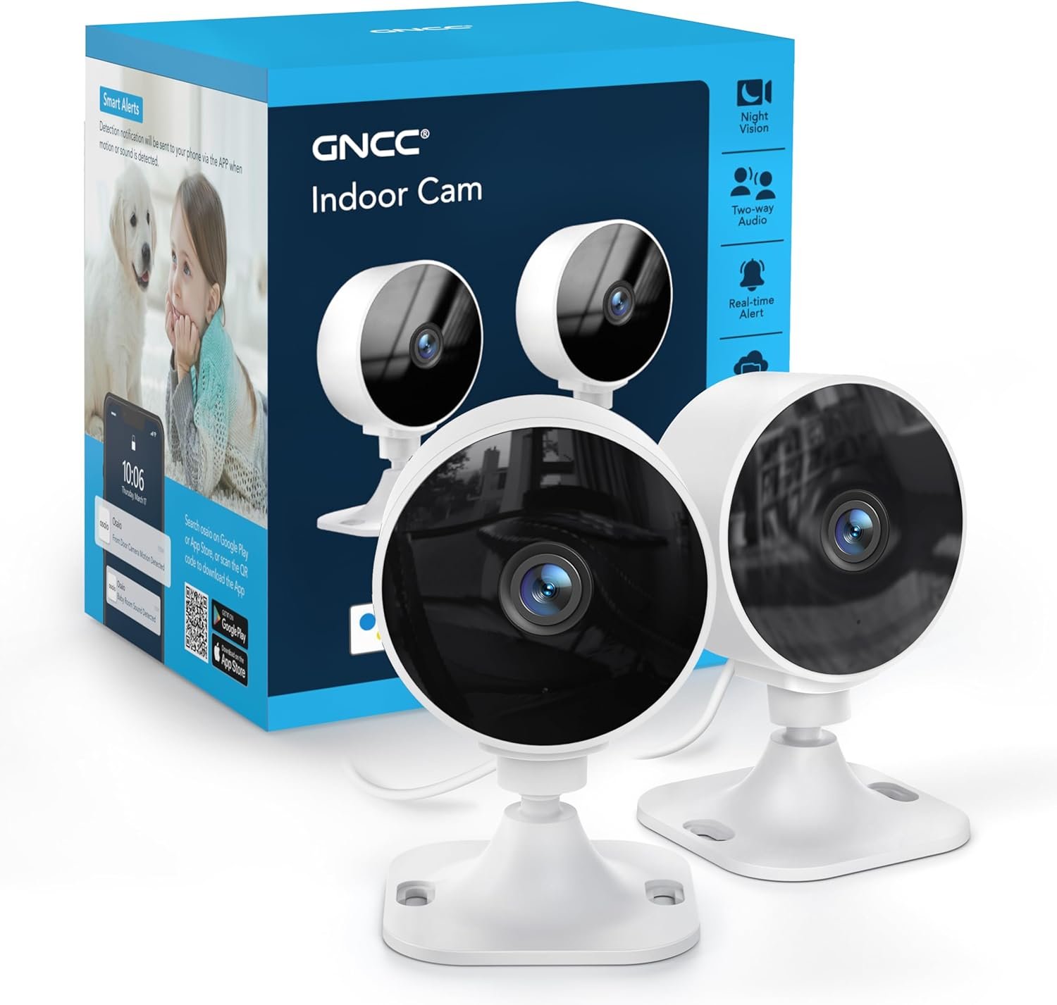 2-Pack Indoor Home Security Camera