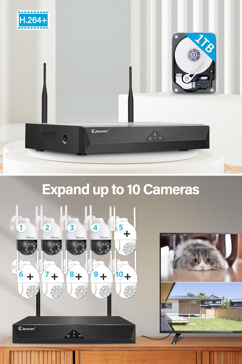 All in One 4 Camera CCTV Wireless Security System with Hard Drive - Image 3