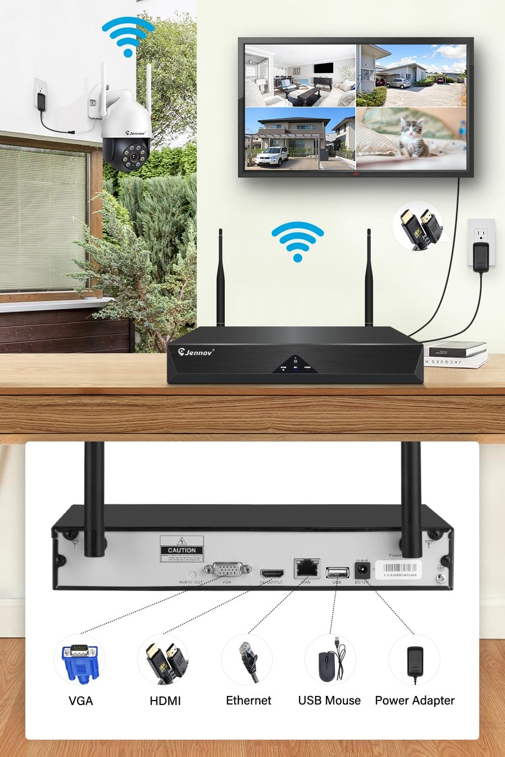 All in One 4 Camera CCTV Wireless Security System with Hard Drive - Image 5