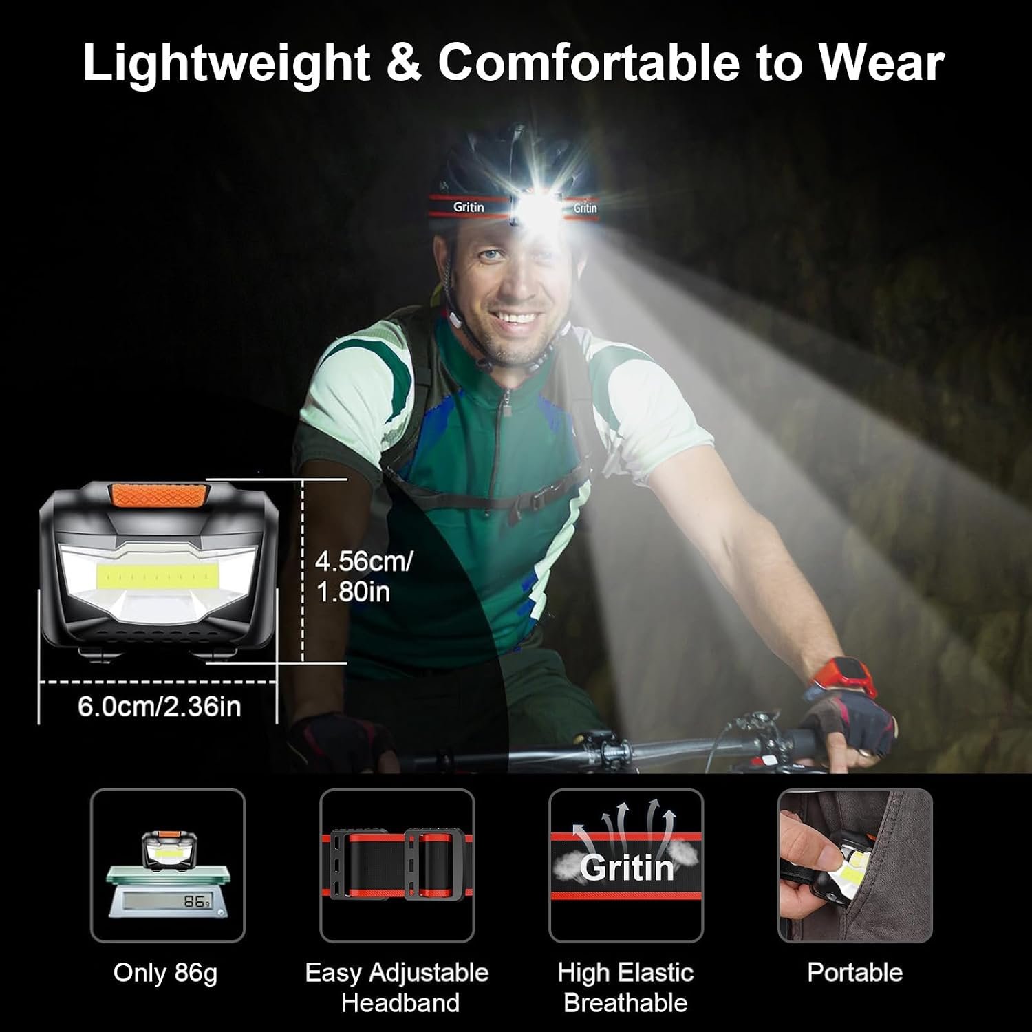 2 Pack Waterproof LED Head Torch - Image 5