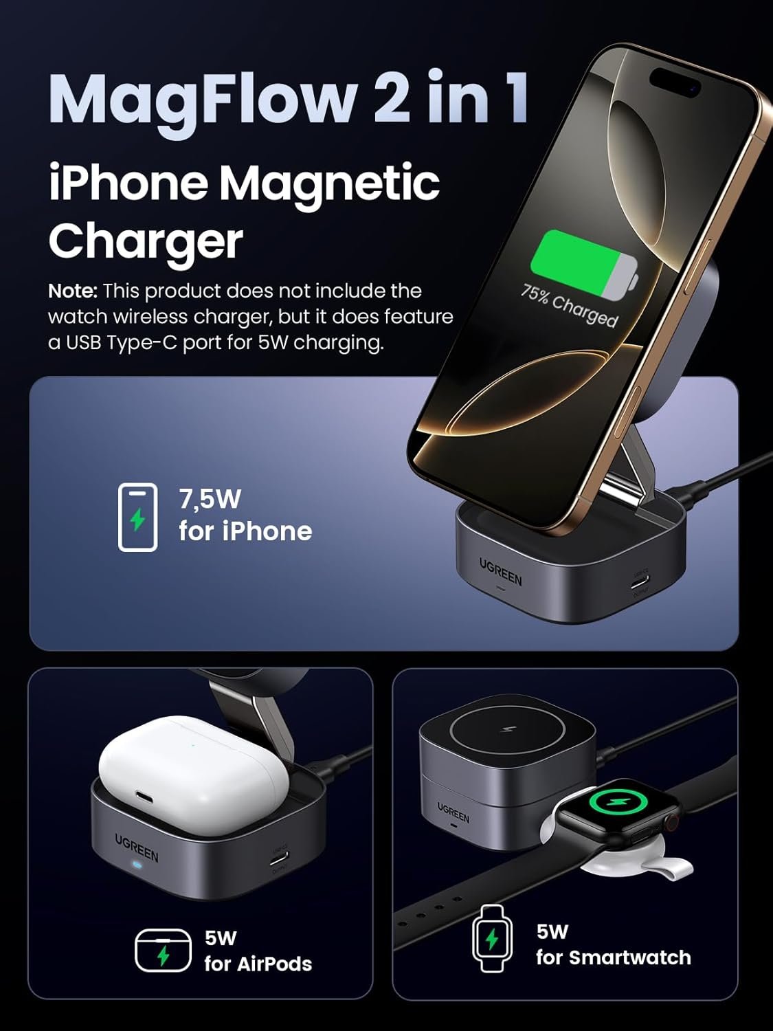 2 in 1 MagSafe Wireless Charger for iPhone and AirPods - Image 2