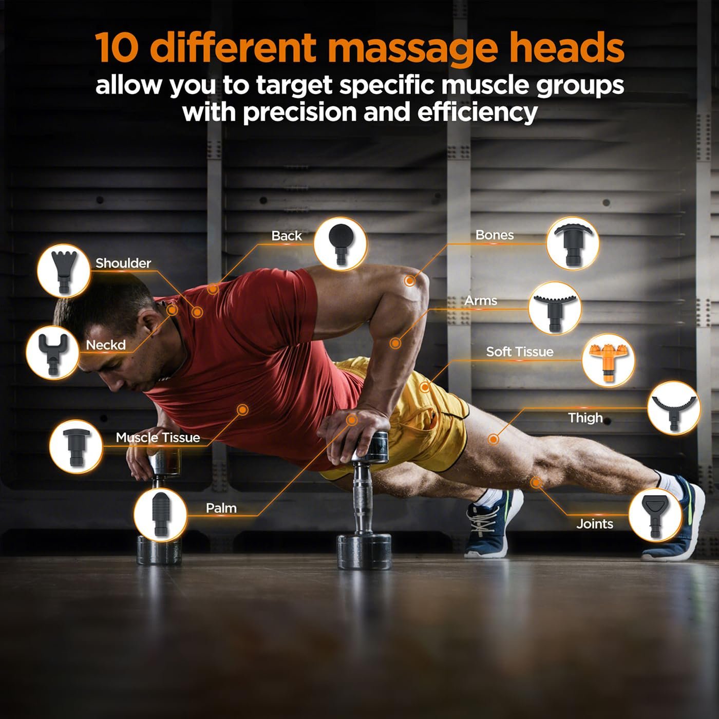 Deep Tissue Massager Device with 10 Massage Heads - Image 6