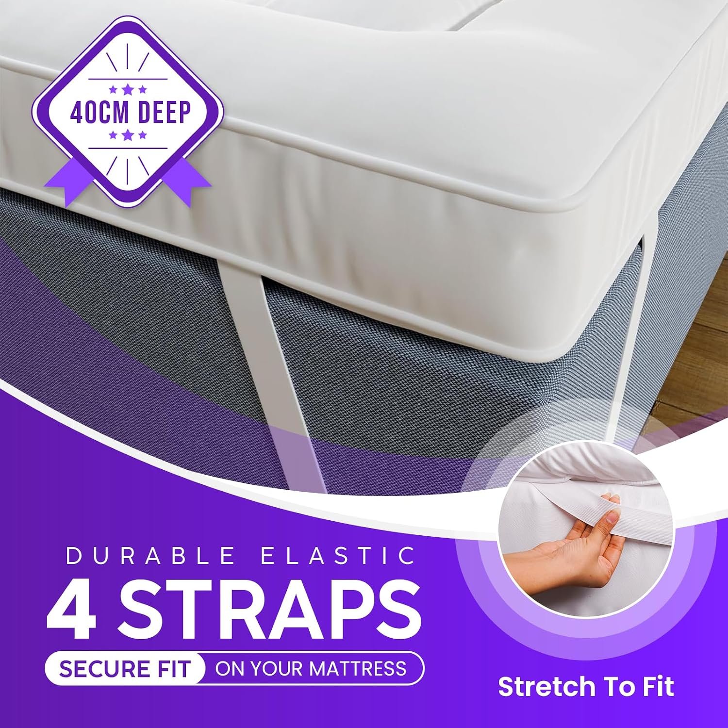 King Size Super Soft Microfiber Mattress Topper - Image 3