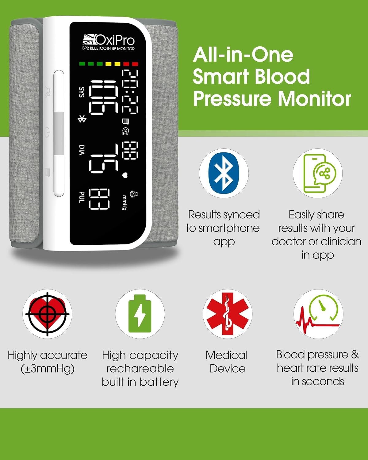 OxiPro Smart Blood Pressure Monitors with App - Image 2