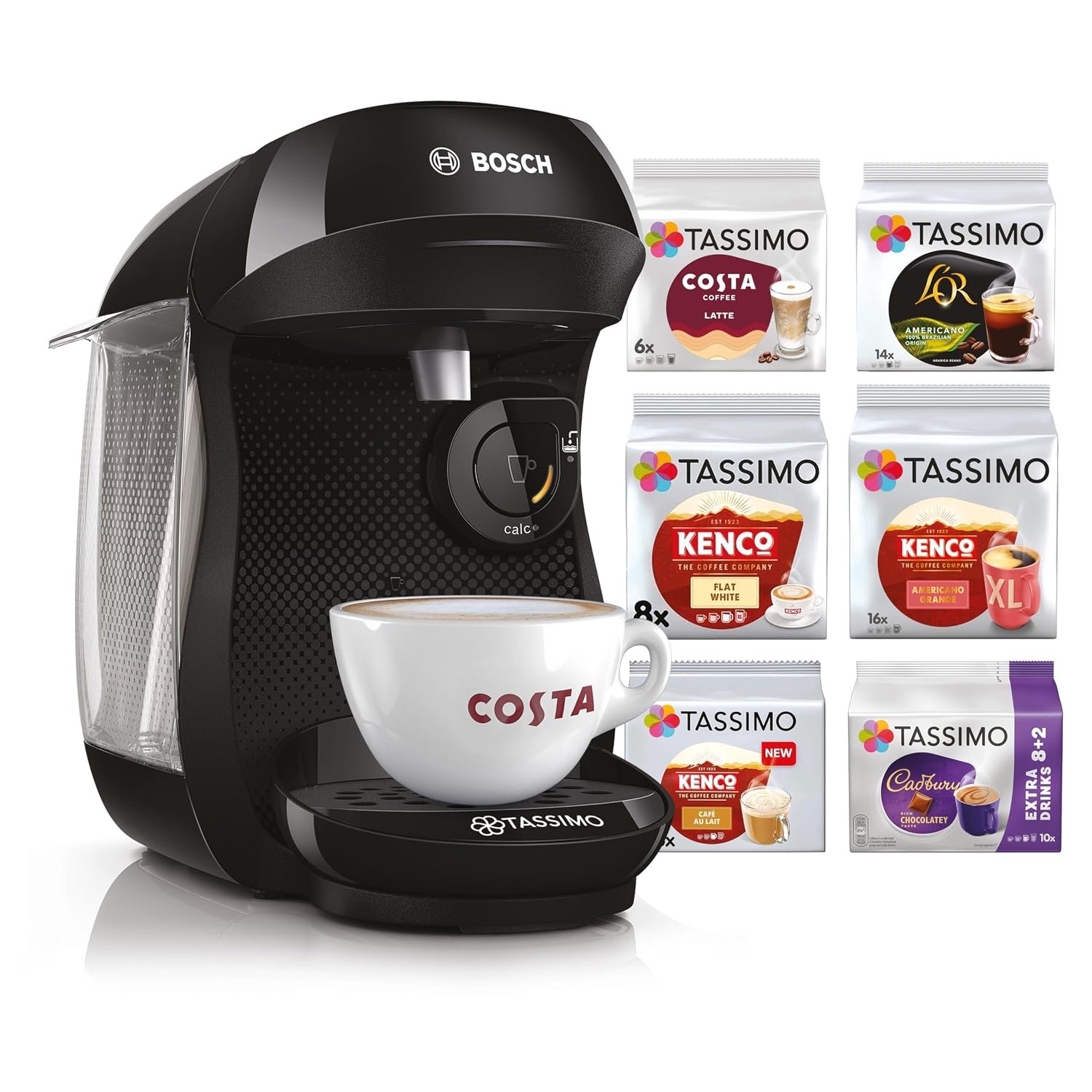 Bosch Happy Friendly Pod Coffee Machine Includes 70 Tassimo Drinks