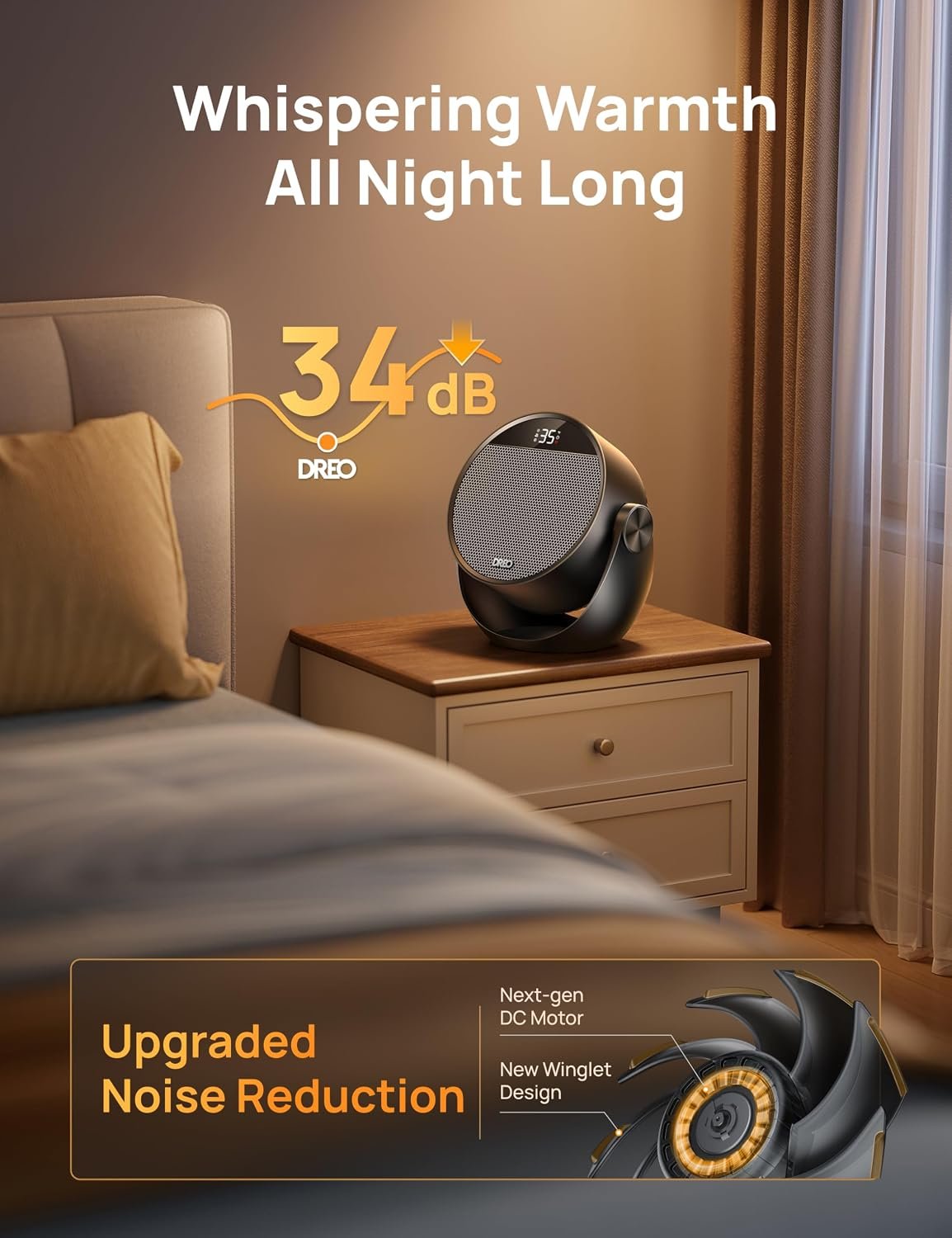1500W 3 Modes Silent Electric Home Heater - Image 3