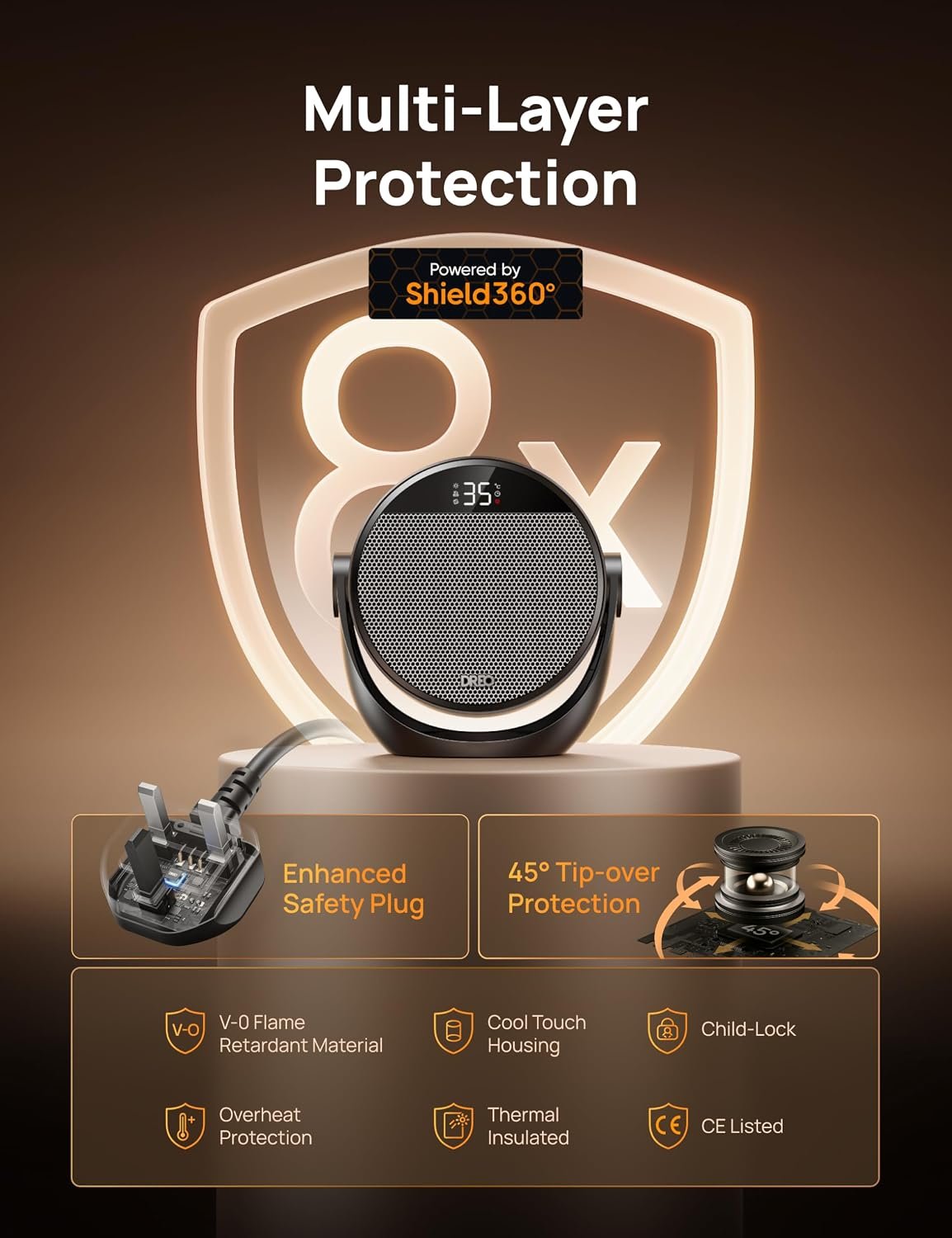 1500W 3 Modes Silent Electric Home Heater - Image 5
