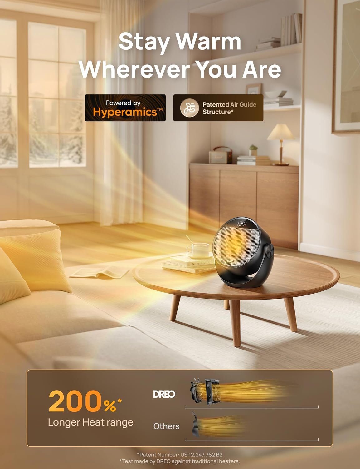 1500W 3 Modes Silent Electric Home Heater - Image 4