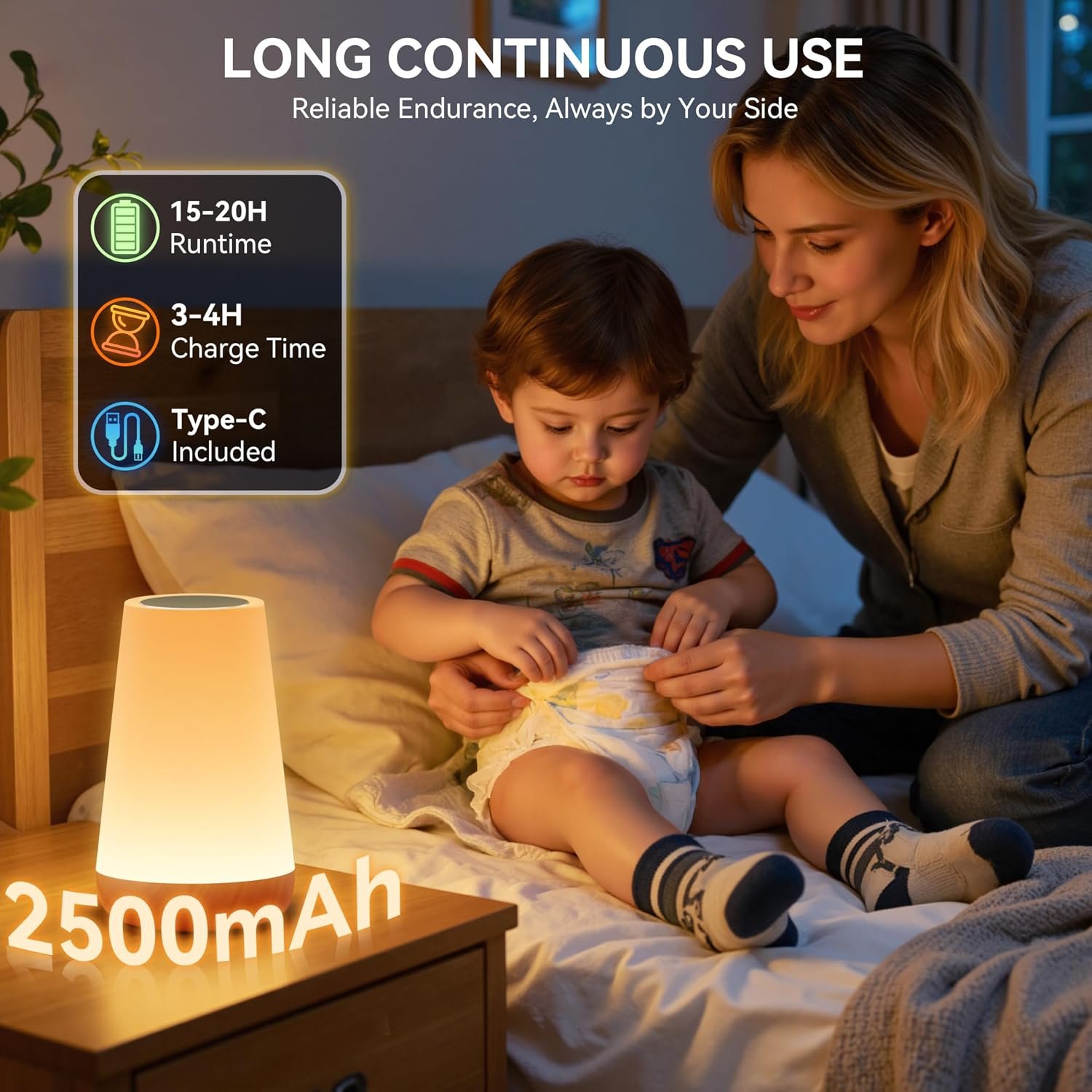 LED Touch Bedside Night Light Lamp - Image 4