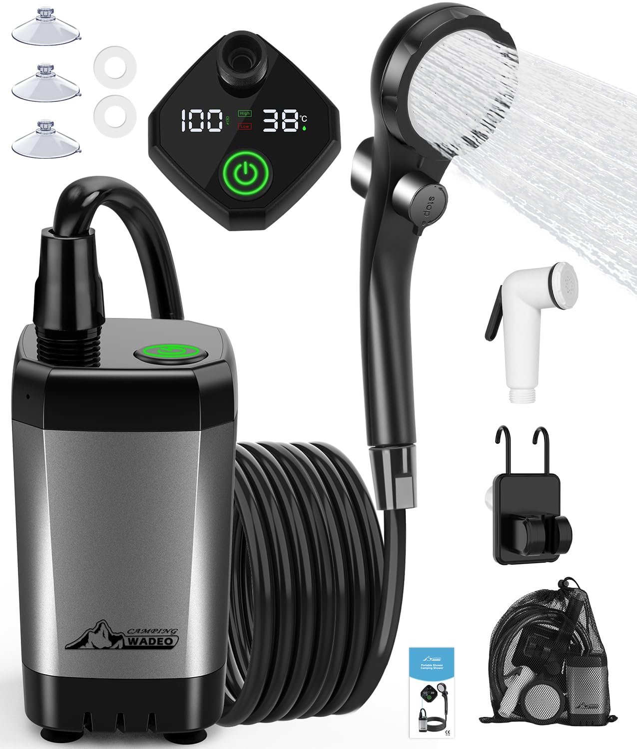 Rechargeable Camping Shower Pump - 10 Days Runtime