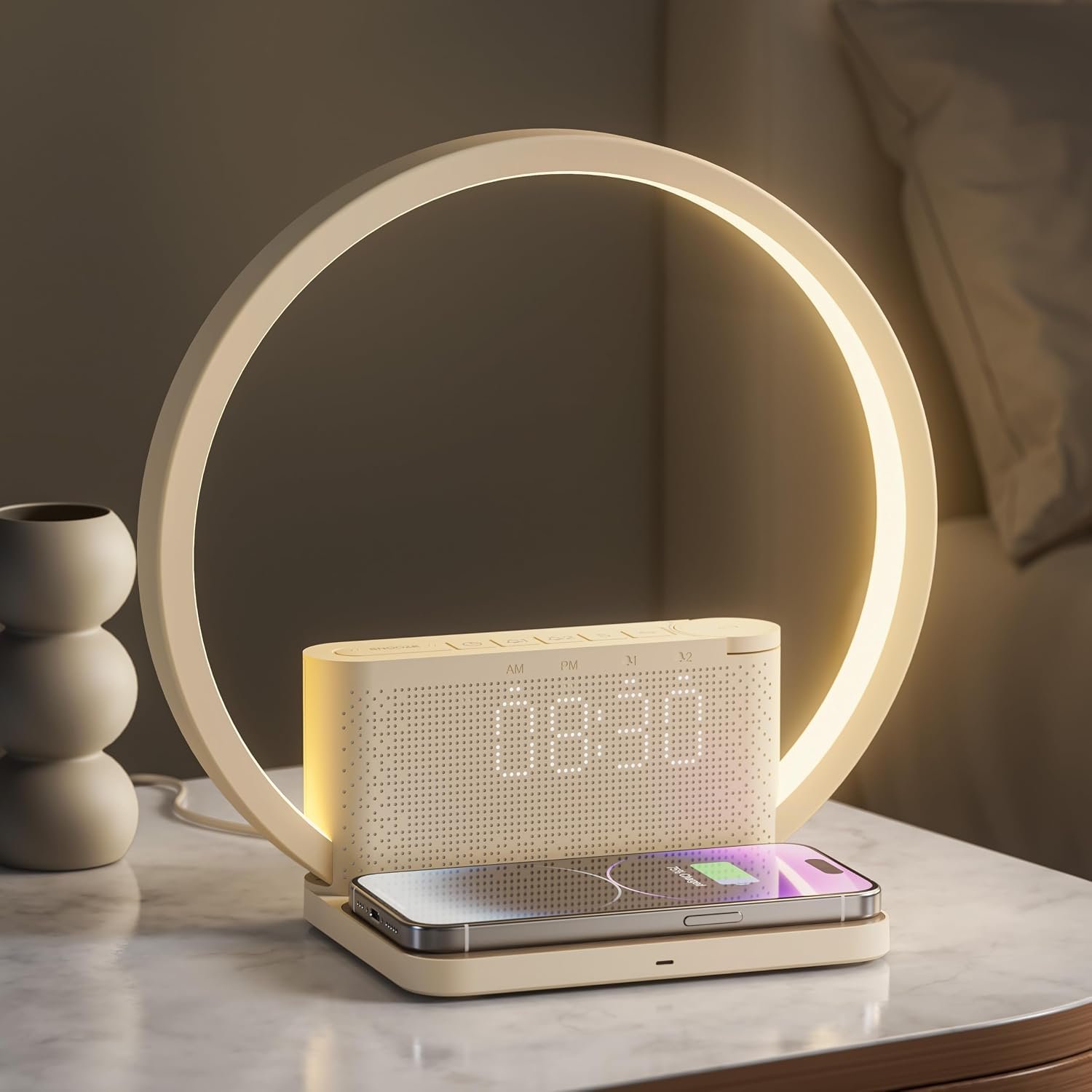 Wake up Lamp Alarm Clock with Wireless Charger