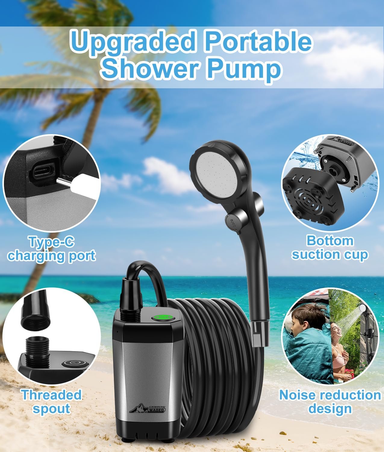 Rechargeable Camping Shower Pump - 10 Days Runtime - Image 6